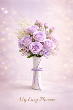 Load image into Gallery viewer, Graduation floral bouquet in Diploma shape vase