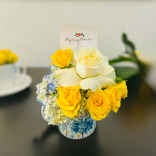 Load image into Gallery viewer, Floral Mug Blue Hydrangea