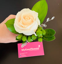 Load image into Gallery viewer, WHITE ROSE BOUTONNIERE