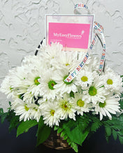 Load image into Gallery viewer, White daises in basket SMALL BASKET
