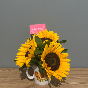 Sunflowers mug bouquet