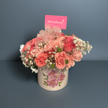 Load image into Gallery viewer, Pink spray roses bouquet October edition 🎀🌸

