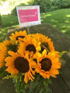 Sunflower in a basket