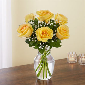 6 Yellow roses