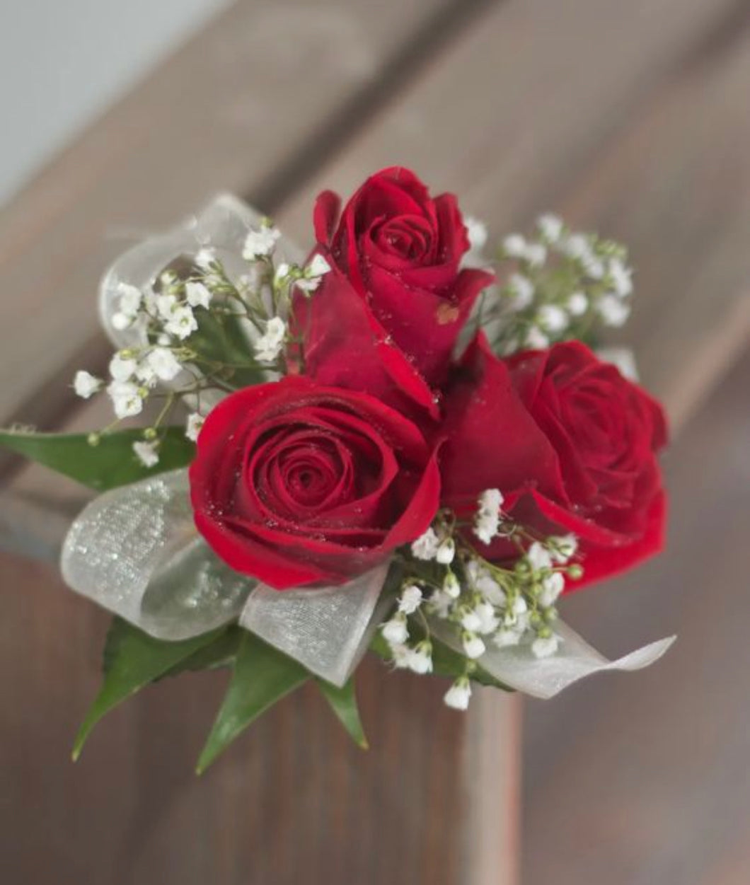 Red Spray Roses Petite Corsage
