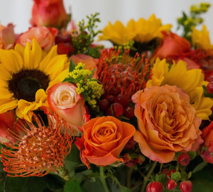Designer’s choice for Fall in clear vase