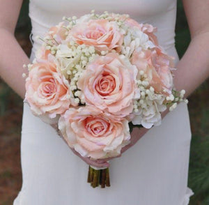 Blush/peach wedding bouquet