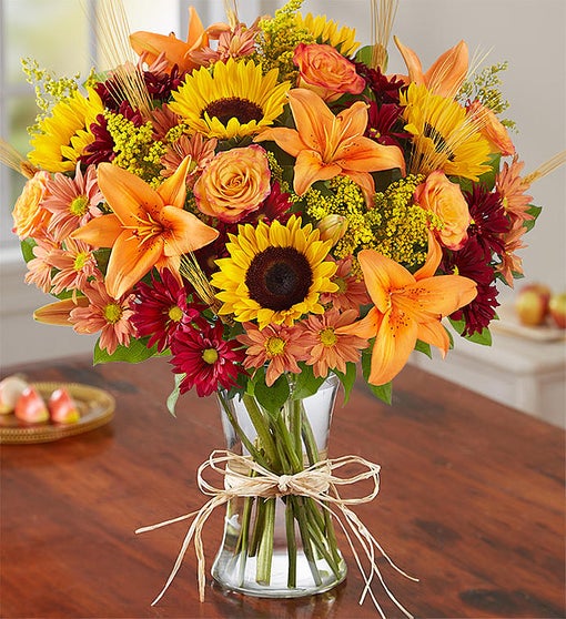 FIELDS FALL COLOR in Clear vase